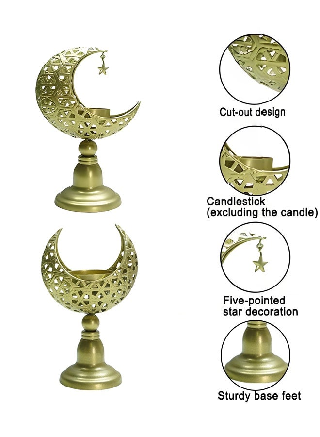 2-Pieces Set Cut-Out Iron Candle Holder, Incense Burner, Candlestick, Home Decor Centerpiece Suitable for Home, Office, Giving Gifts - Image 5